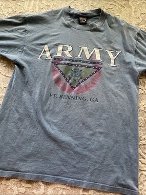Soffe Blue 'ARMY FT. BENNING, GA' Short Sleeve T-shirt Vintage Graphic Tee